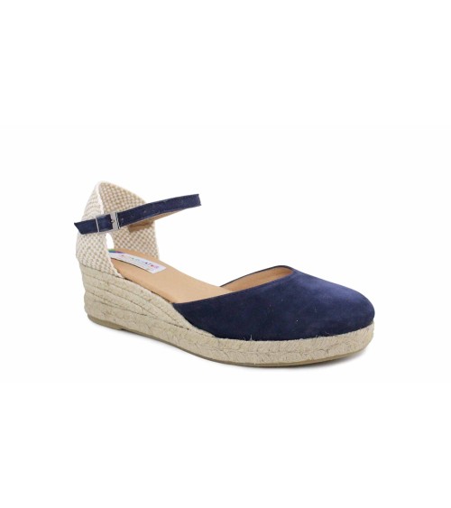 ALPARGATA VALENCIANA CON CUÑA Y HEBILLA EN LONA