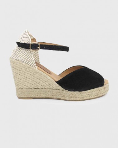 Black Suede Espadrille with...