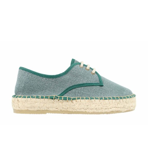 CLOSED ESPADRILLE WITH LACES IN RECYCLED CANVAS