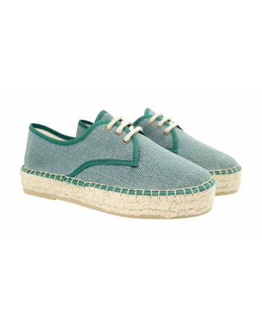 CLOSED ESPADRILLE WITH LACES IN RECYCLED CANVAS