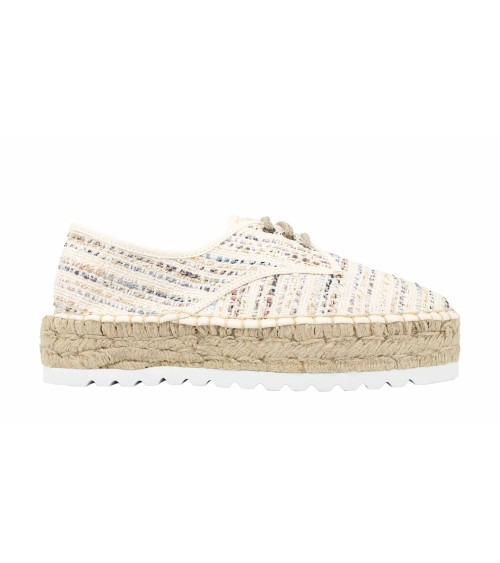 ESPADRILLE FERMÉE AVEC CORDONS EN TISSU BRILLANT
