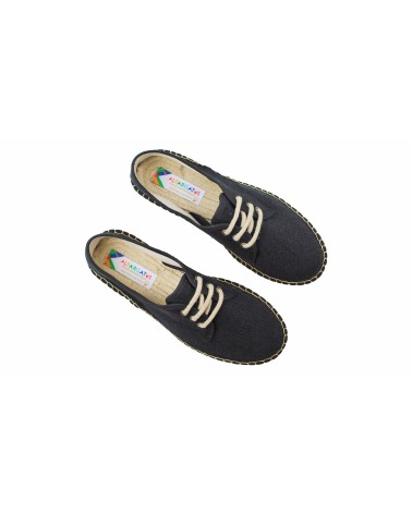 ALPARGATA PLANA COM CORDÕES EM LONA RECICLADA 