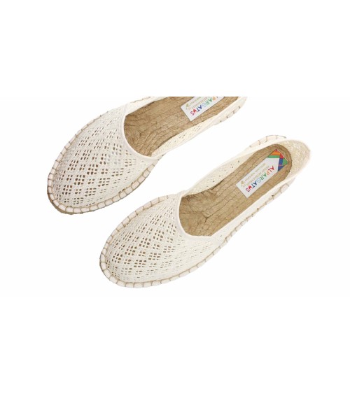 ESPADRILLE PLATE FERMÉE EN TOILE DE CROCHET