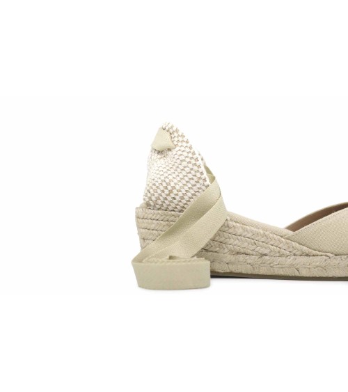VALENCIAN ESPADRILLE WITH WEDGE AND RIBBONS IN CANVAS