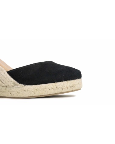 VALENCIAN ESPADRILLE WITH WEDGE AND RIBBONS IN CANVAS