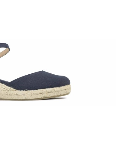 ALPARGATA VALENCIANA COM SALTO E FIVELA EM LONA