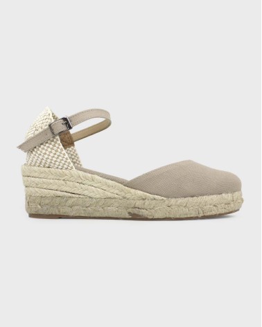VALENCIAN ESPADRILLE WITH WEDGE AND BUCKLE IN CANVAS