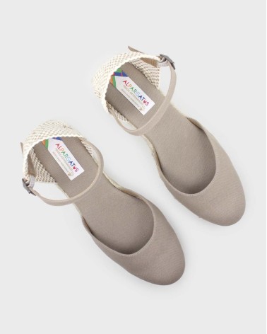 VALENCIAN ESPADRILLE WITH WEDGE AND BUCKLE IN CANVAS