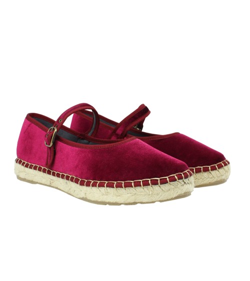 Women’s Velvet Espadrille Mary Jane with Jute Sole – Alpargatus