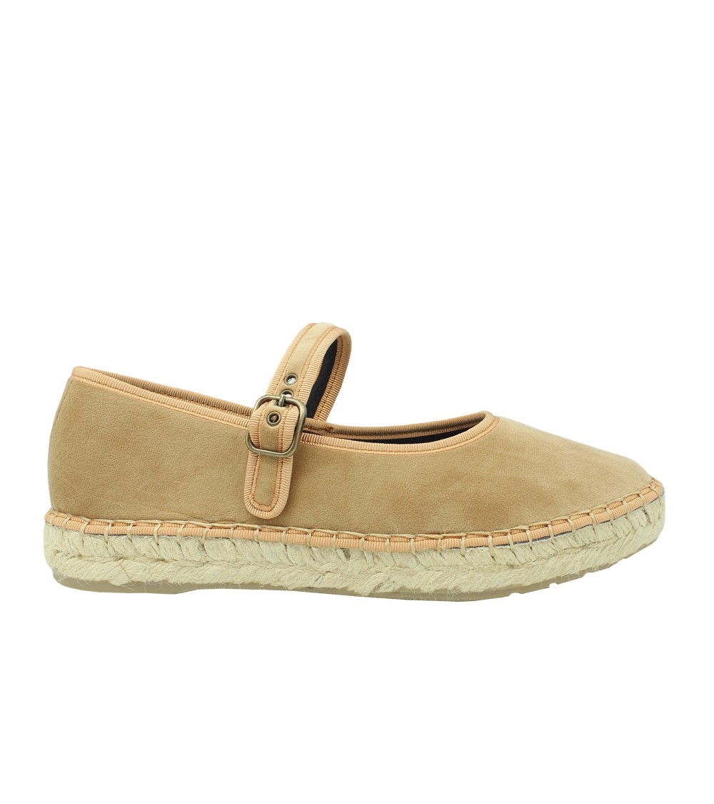 Women’s Velvet Espadrille Mary Jane with Jute Sole – Alpargatus