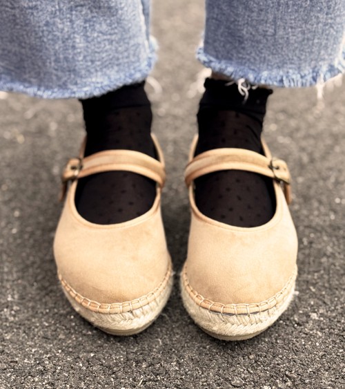 Women’s Velvet Espadrille Mary Jane with Jute Sole – Alpargatus