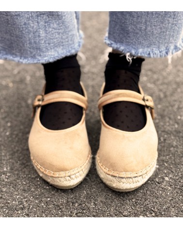 Women’s Velvet Espadrille Mary Jane with Jute Sole – Alpargatus