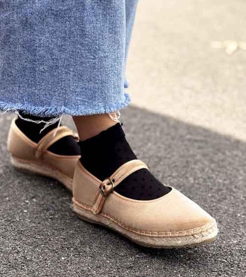 Women’s Velvet Espadrille Mary Jane with Jute Sole – Alpargatus