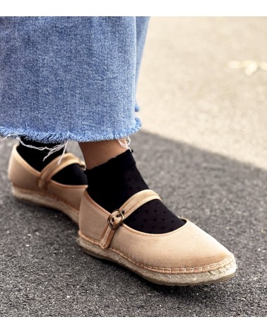 Women’s Velvet Espadrille Mary Jane with Jute Sole – Alpargatus