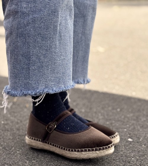 Mercedita Espadrille Velours avec Semelle en Jute – Alpargatus