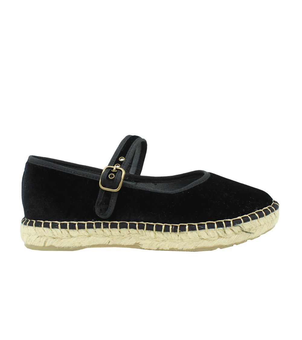 Women’s Velvet Espadrille Mary Jane with Jute Sole – Alpargatus