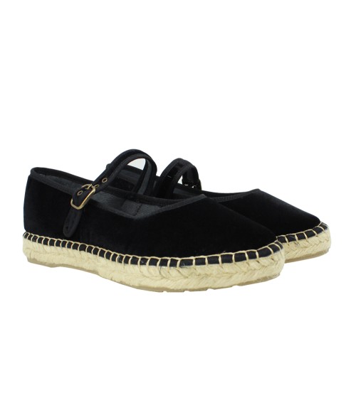 Women’s Velvet Espadrille Mary Jane with Jute Sole – Alpargatus