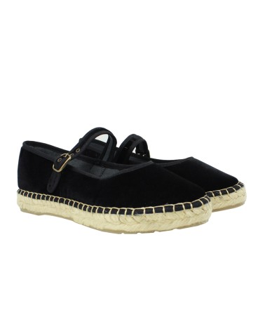 Women’s Velvet Espadrille Mary Jane with Jute Sole – Alpargatus