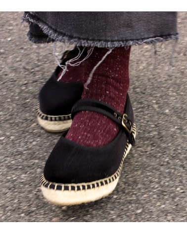 Women’s Velvet Espadrille Mary Jane with Jute Sole – Alpargatus