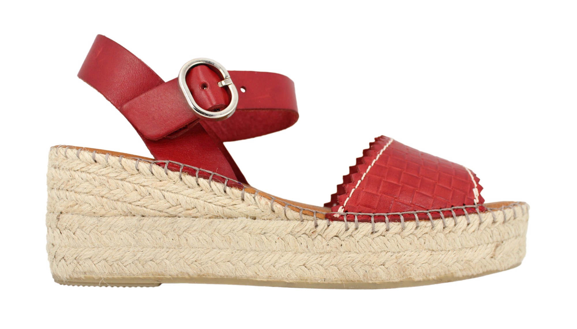 red espadrille wedges