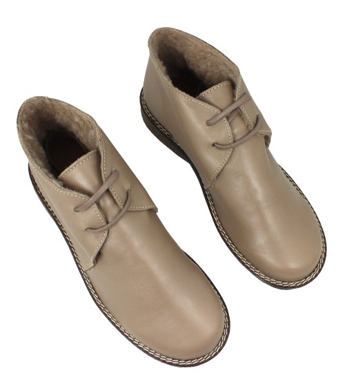 LEATHER BOOT WITH SHEARLING