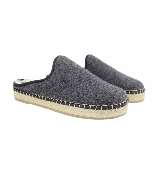 Zapatillas de casa abiertas de fieltro con plantillas extraíbles | Hechas en España