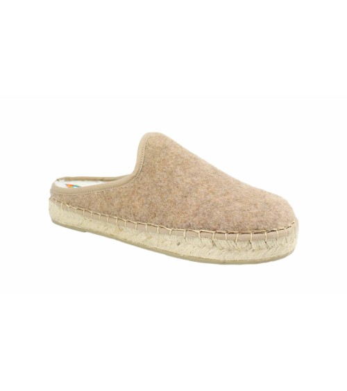 Zapatillas de casa abiertas de fieltro con plantillas extraíbles | Hechas en España