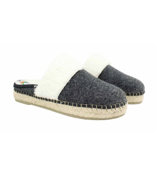 Zapatillas de casa abiertas atrás de fieltro con plantillas extraíbles | Hechas en España