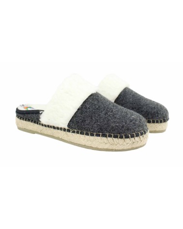 Zapatillas de casa abiertas atrás de fieltro con plantillas extraíbles | Hechas en España