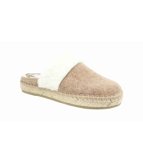 Zapatillas de casa abiertas atrás de fieltro con plantillas extraíbles | Hechas en España