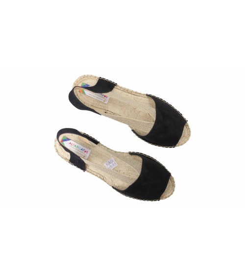OPEN ESPADRILLE WITH ELASTICS IN SUEDE