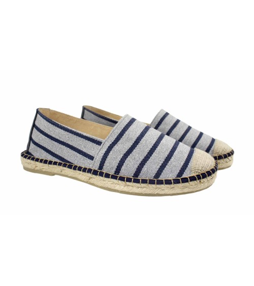 CLOSED ESPADRILLE IN STRIPED CANVAS