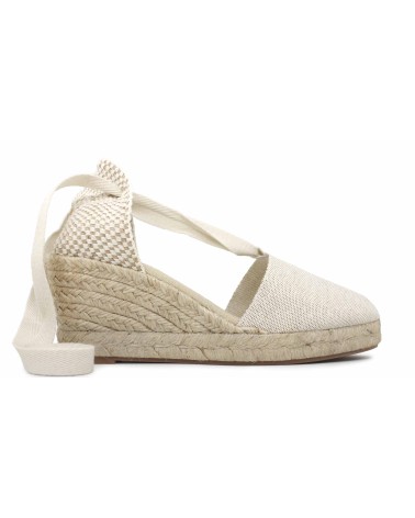 VALENCIAN ESPADRILLE WITH WEDGE AND RIBBONS.