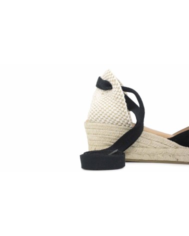 ESPADRILLE VALENCIENNE AVEC CUNETTE ET RUBANS EN DAIM