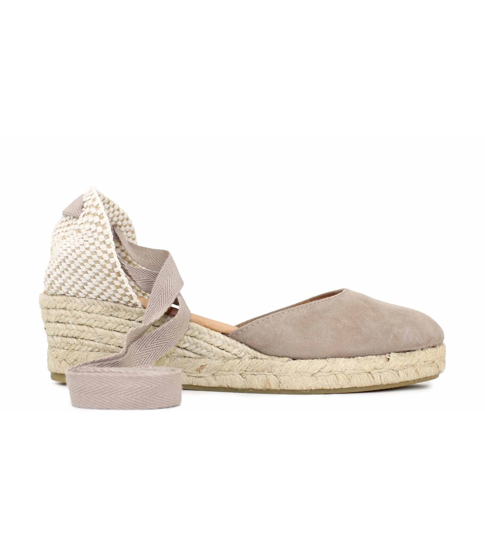 ESPADRILLE VALENCIENNE AVEC CUNETTE ET RUBANS EN DAIM