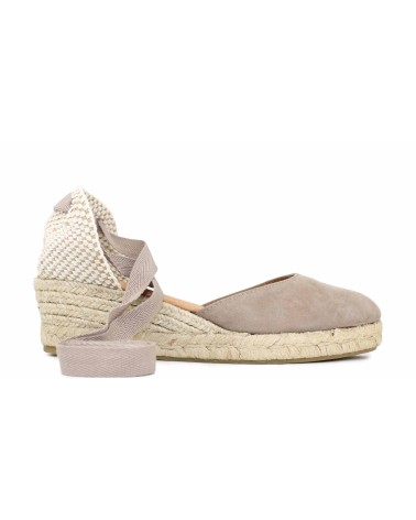 ESPADRILLE VALENCIENNE AVEC CUNETTE ET RUBANS EN DAIM