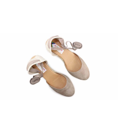ESPADRILLE VALENCIENNE AVEC CUNETTE ET RUBANS EN DAIM