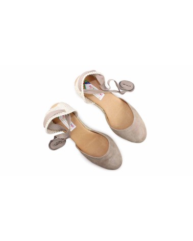 ESPADRILLE VALENCIENNE AVEC CUNETTE ET RUBANS EN DAIM