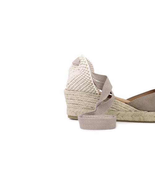 ESPADRILLE VALENCIENNE AVEC CUNETTE ET RUBANS EN DAIM