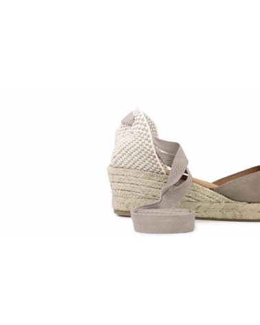 ESPADRILLE VALENCIENNE AVEC CUNETTE ET RUBANS EN DAIM