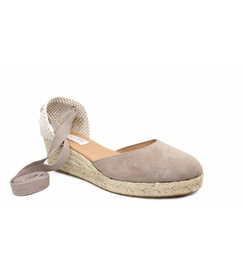 ESPADRILLE VALENCIENNE AVEC CUNETTE ET RUBANS EN DAIM
