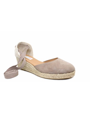 ESPADRILLE VALENCIENNE AVEC CUNETTE ET RUBANS EN DAIM