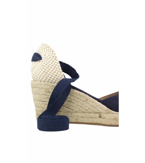 VALENCIAN ESPADRILLE WITH WEDGE AND RIBBONS IN CANVAS
