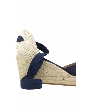 ALPARGATA VALENCIANA CON CUÑA Y CINTAS EN LONA