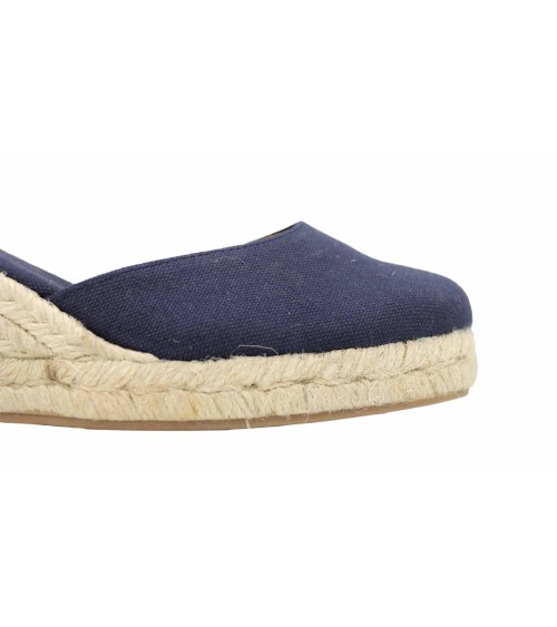 VALENCIAN ESPADRILLE WITH WEDGE AND RIBBONS IN CANVAS