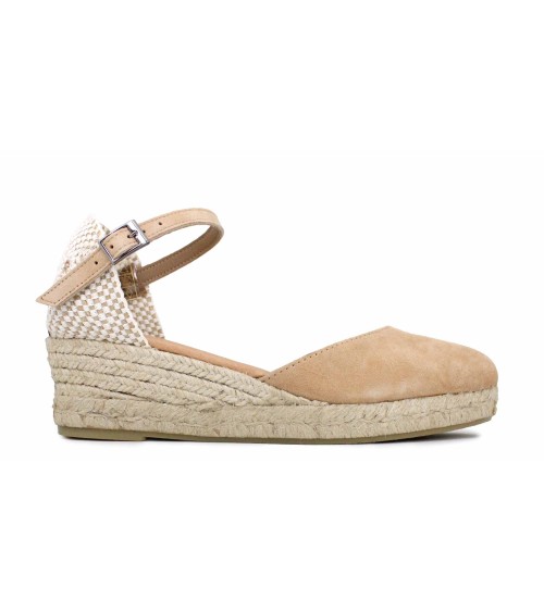 VALENCIAN ESPADRILLE WITH WEDGE AND BUCKLE IN SUEDE
