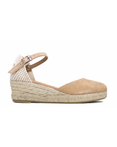 VALENCIAN ESPADRILLE WITH WEDGE AND BUCKLE IN SUEDE