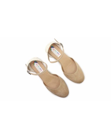 VALENCIAN ESPADRILLE WITH WEDGE AND BUCKLE IN SUEDE