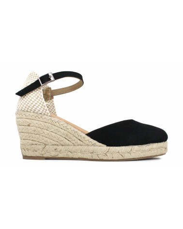 ESPADRILLE WITH WEDGE AND BUCKLE IN SUEDE