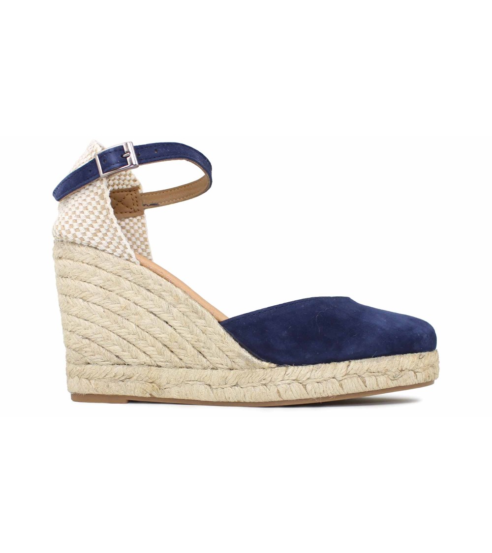 ALPARGATA VALENCIANA CON CUÑA Y HEBILLA EN ANTE